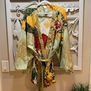 Free People Damask Patchwork Kimono Jacket
